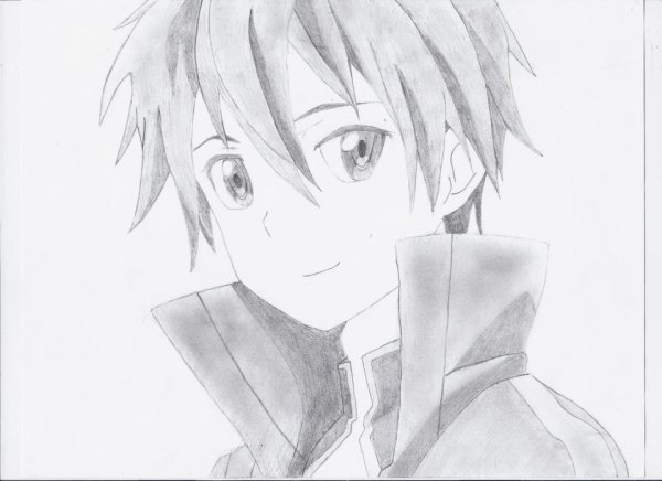 Как нарисовать Кирито из мастера меча онлайн