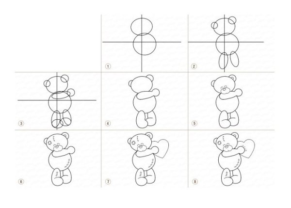 Как нарисовать мишку