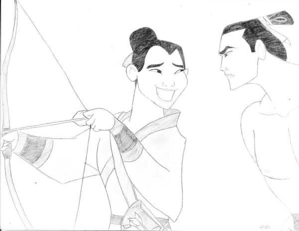 Тату Мулан эскизы