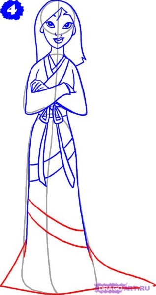 Мулан нарисовать поэтапно