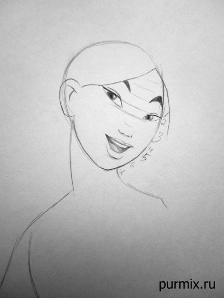 Мулан портрет карандашом