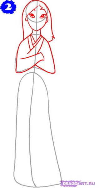Как нарисовать Мулан п