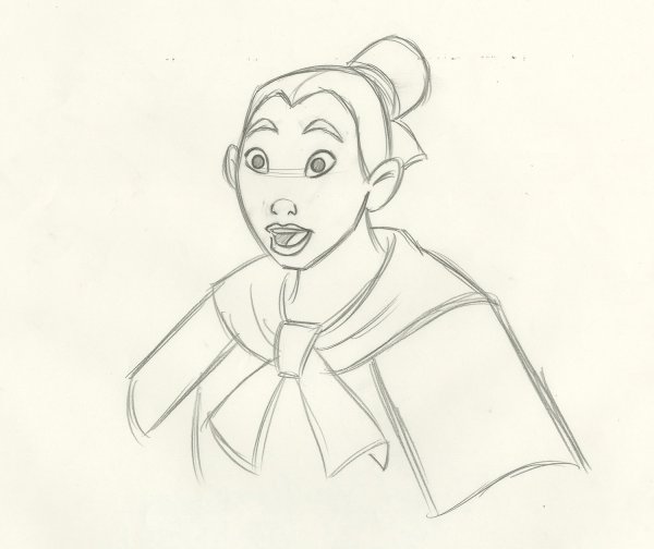 Мулан портрет карандашом