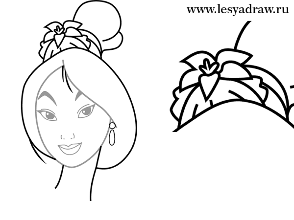 Мулан нарисовать поэтапно