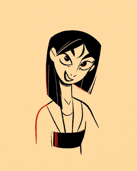 Тату Мулан эскизы