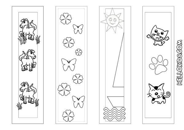 Трафарет закладки для книг