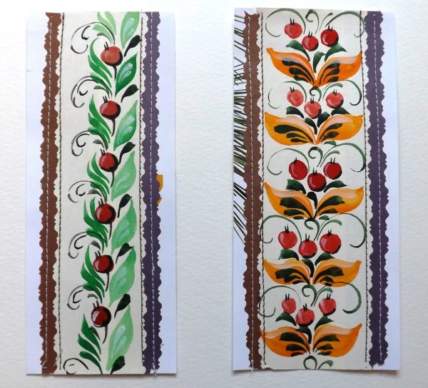 Этапы росписи Городецкий фазан