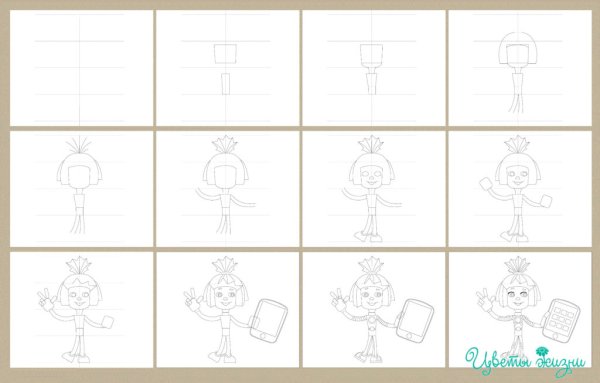 Пошаговое рисование человека для детей