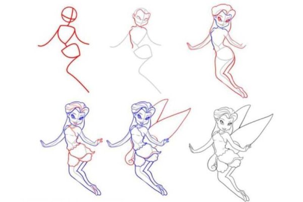 Русалочка поэтапное рисование