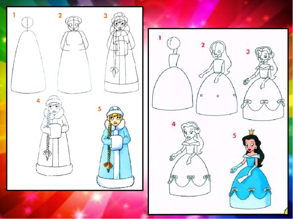 Поэтапное рисование человека в движении для детей