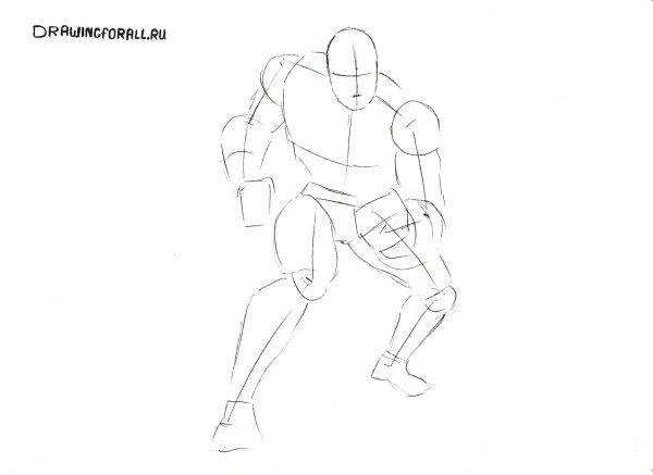 Поэтапное рисование железного человека