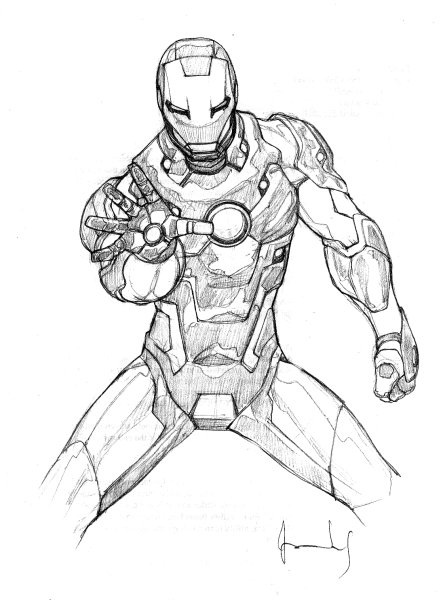 Железный человек рисовать