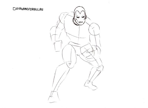 Поэтапное рисование железного человека