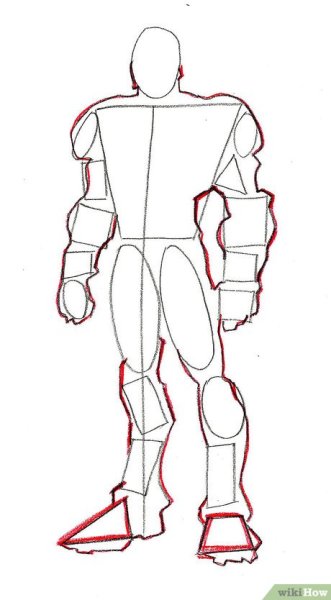 Поэтапное рисование железного человека