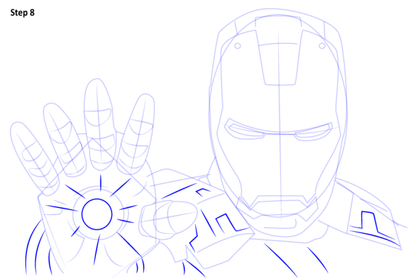 Поэтапное рисование железного человека