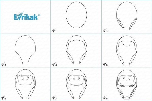 Голова железного человека карандашом