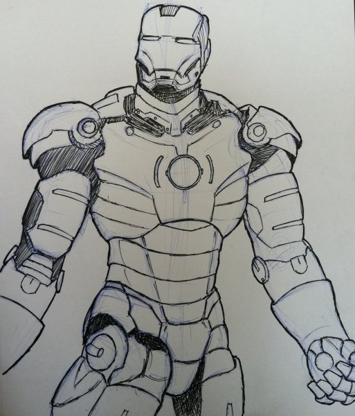 Железный человек карандашом