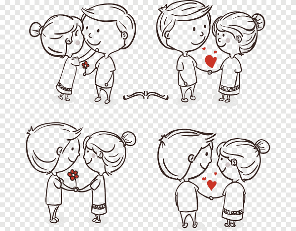 Рисунок влюбленных человечков