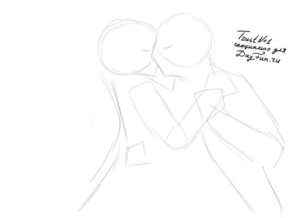 Парень и девушка карандашом