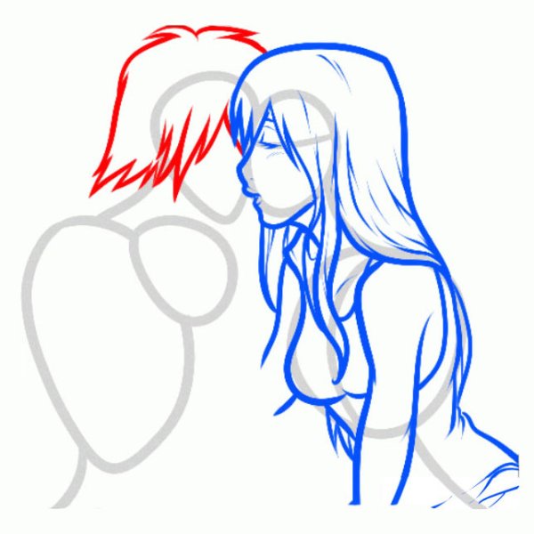 Поэтапное рисование парочка