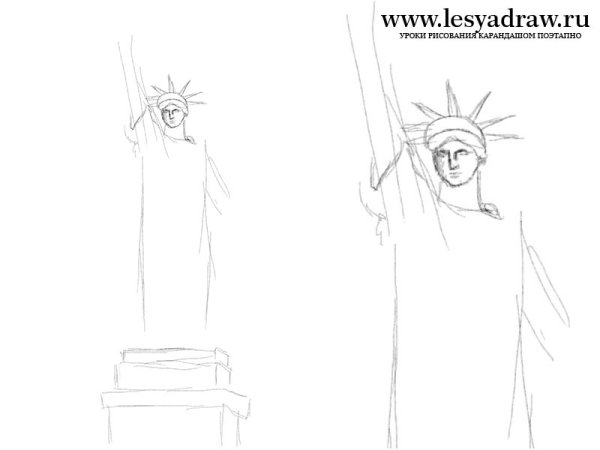 Поэтапный рисунок скульптуры