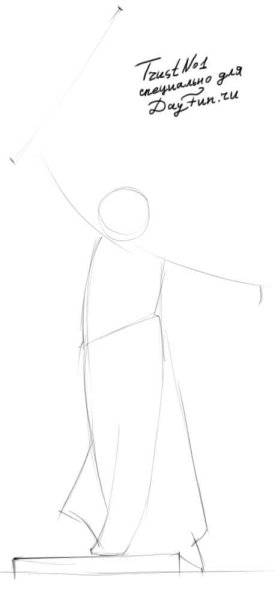 Поэтапное рисование статуи