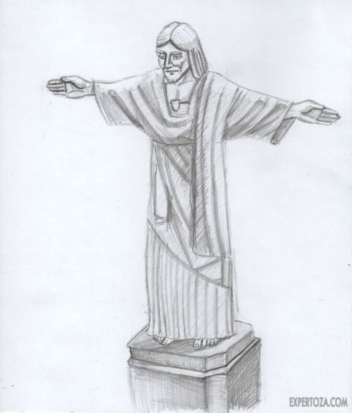 Эскиз скульптуры карандашом