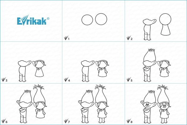 Рисунок пошагово Тролль