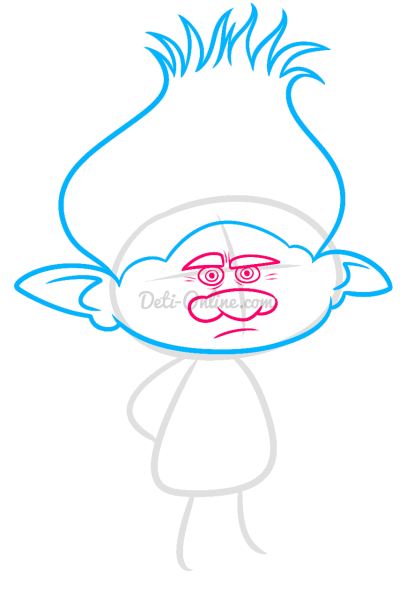 Нарисовать Цветана из мультика Тролли