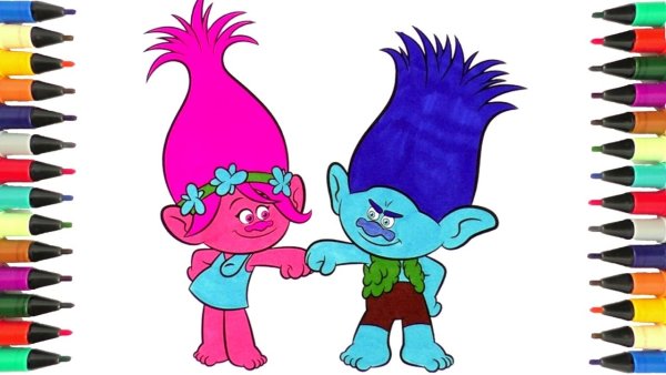 Тролли нарисованные цветные