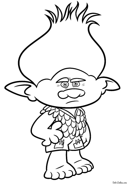 Раскраска Цветана Тролль