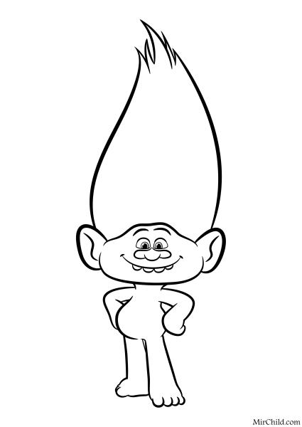 Раскраска Тролли Цветан