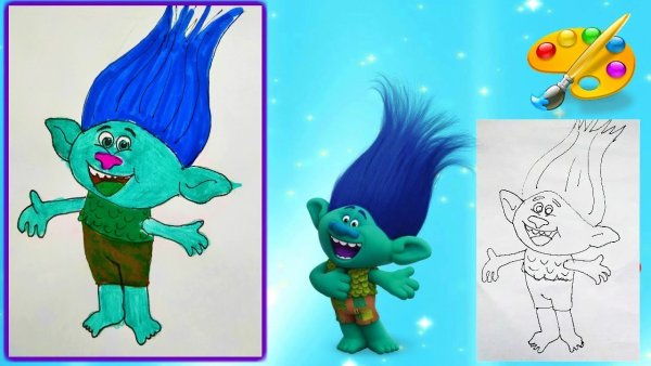 Тролли поэтапное рисование