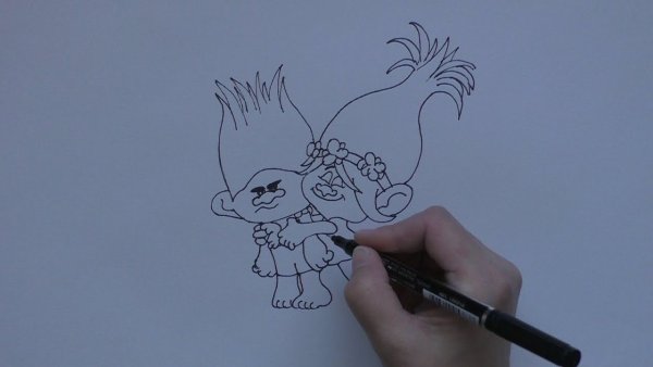 Рисунки Тролли ручкой