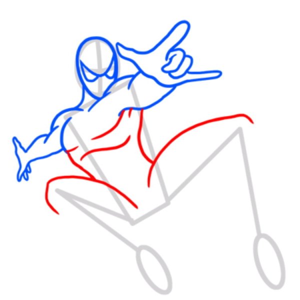 Человек паук пошаговый рисунок