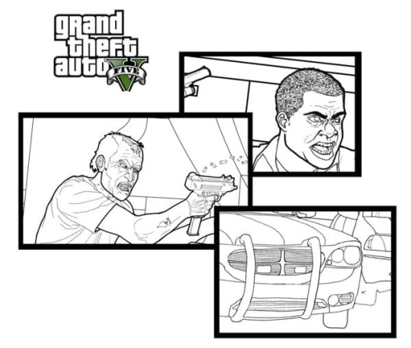 Раскраска Франклина из ГТА 5