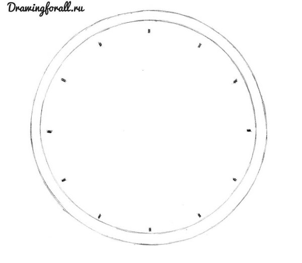 Поэтапное рисование часов