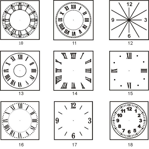 Циферблат часов квадратный
