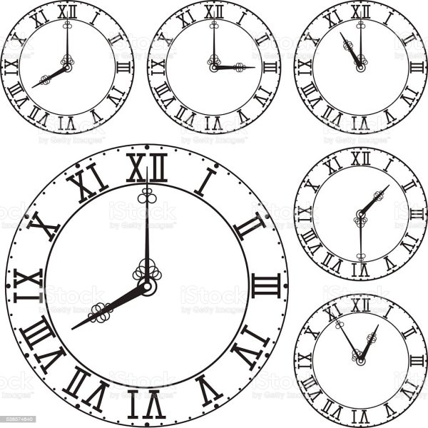 Задания с циферблатом с римскими цифрами