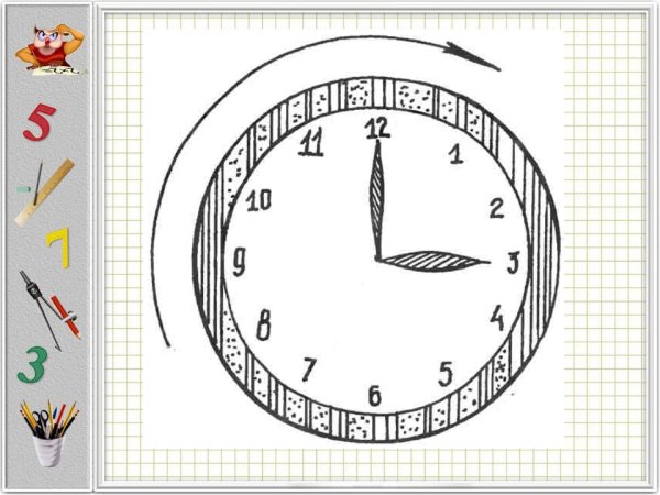 Часы по часовой стрелке