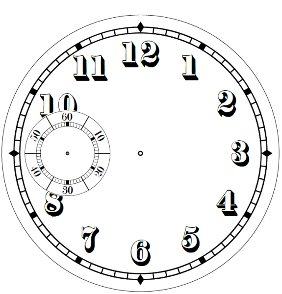 Чертеж циферблата часов