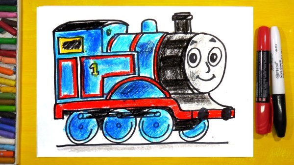 Рисование паровозик с детьми