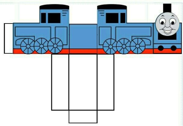 Макет паровозика из бумаги объемный