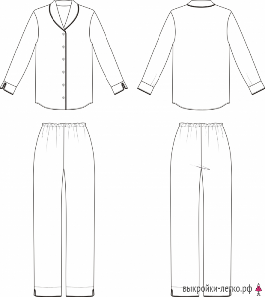 Эскизы пижам женских