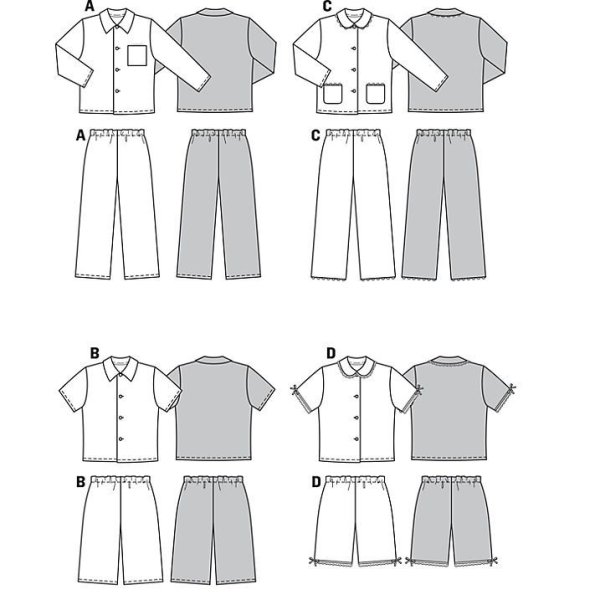 Эскизы пижам женских