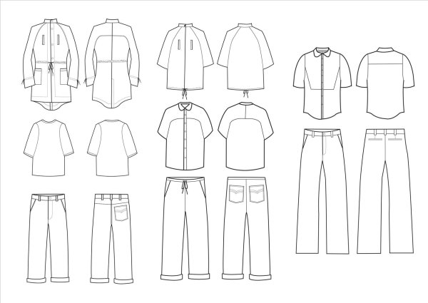 Эскиз модели домашней одежды