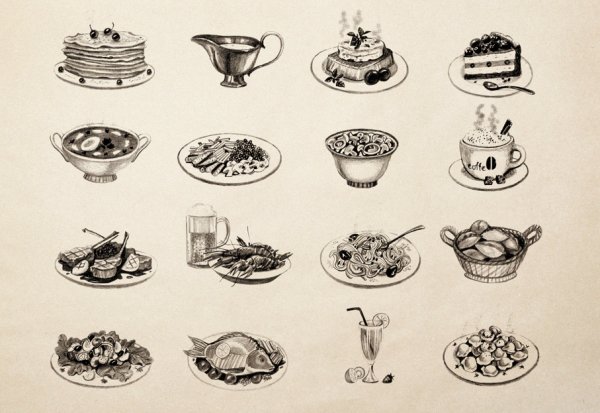 Нарисованное меню