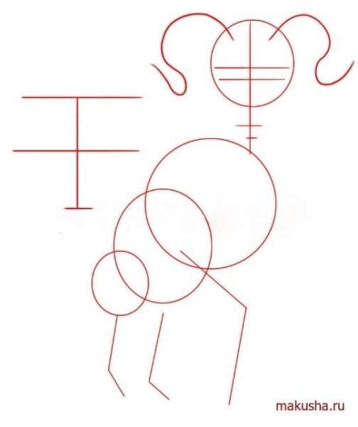 Рисунки поэтапно Овен