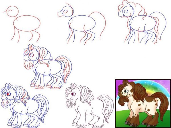 Как рисовать пони