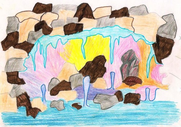 Детские рисунки пещеры